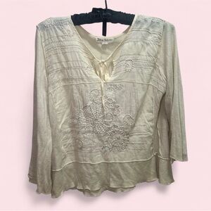 Boho Cream Embroidered Blouse